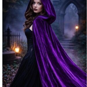 Majestic Purple Velvet Cape